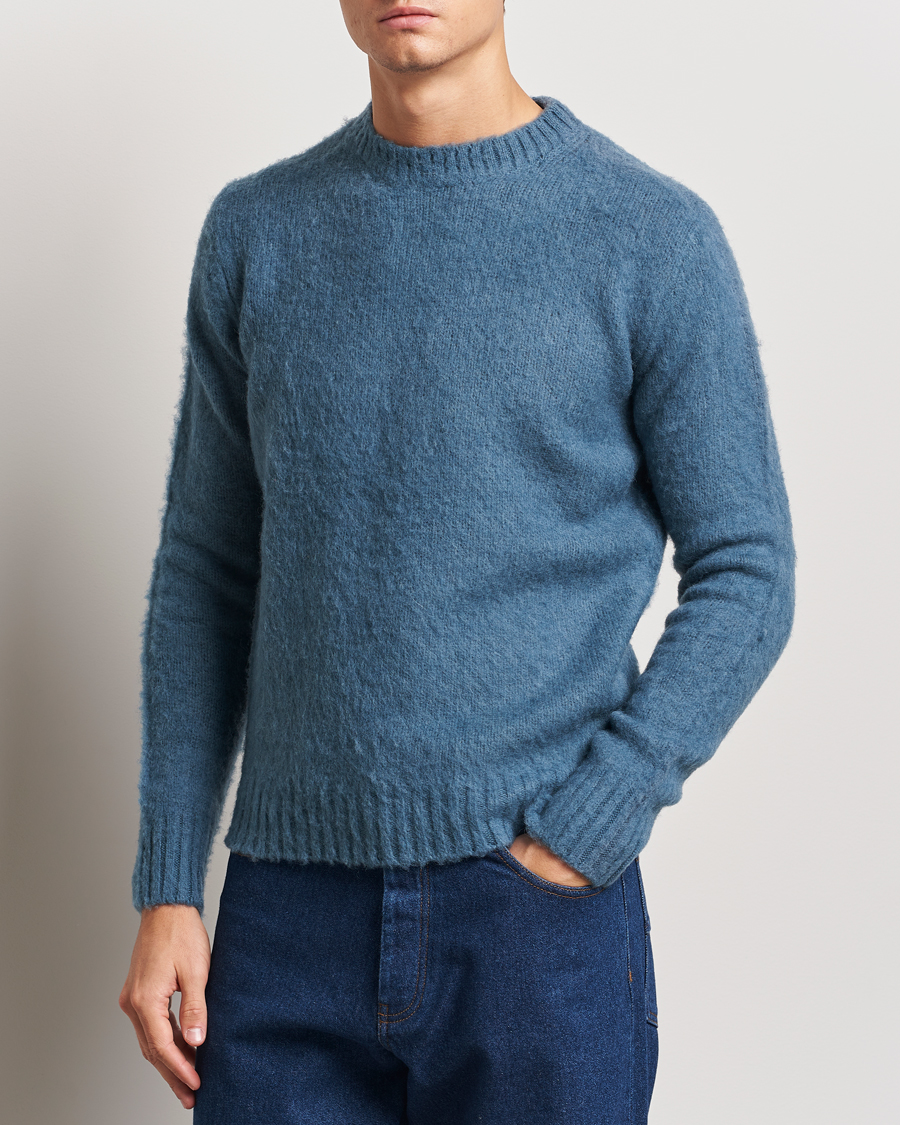 Herren |  | Aspesi | Brushed Shetland Sweater Blue