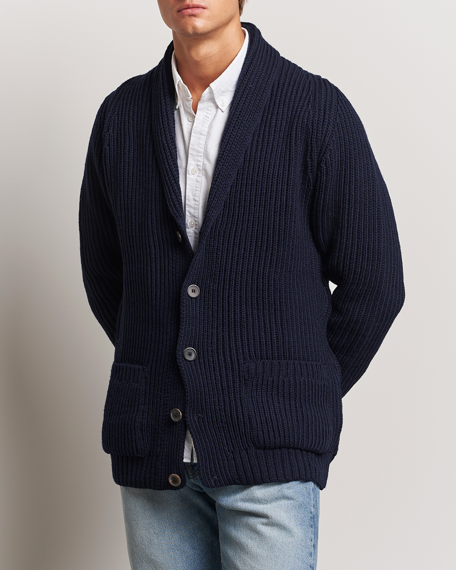 Herren |  | Gloverall | Shawl Collar Cardigan Navy