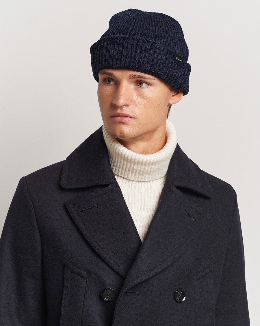 Herren |  | Gloverall | Fisherman Lambswool Beanie Navy