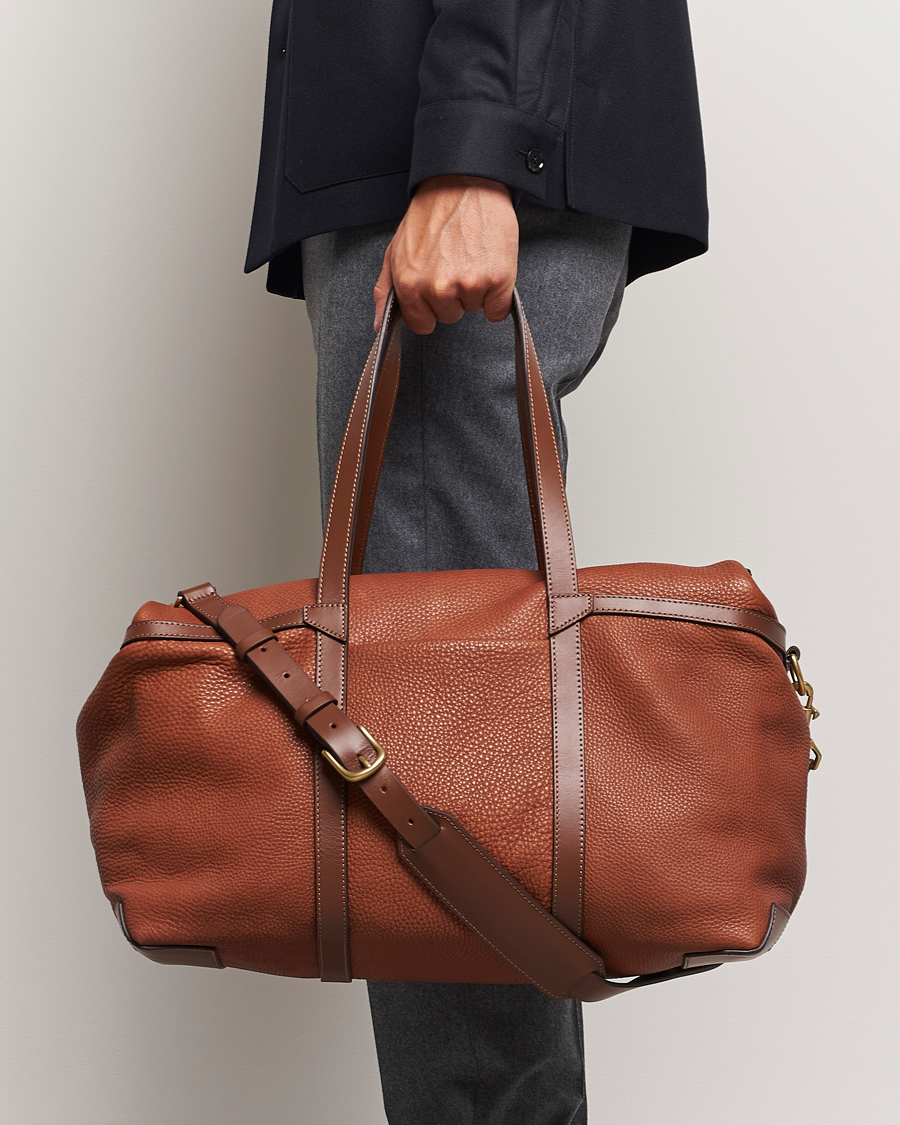 Herren | Accessoires | Mismo | Tour Pebbled Leather Weekendbag Tabac/Cuoio