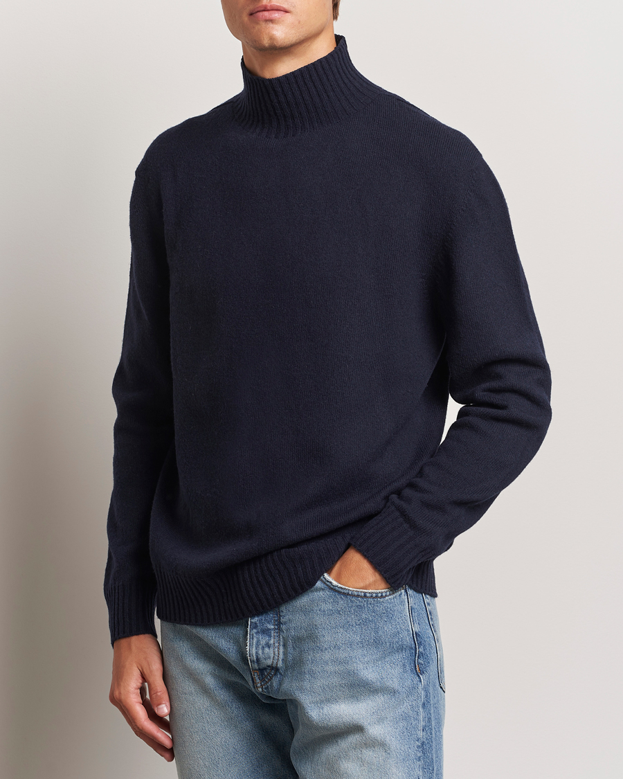 Herren | Business & Beyond - Casual | NN07 | Clark Wool Knitted Polo Navy Blue