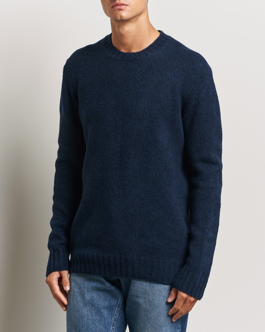 Herren |  | NN07 | Lee Brushed Wool Crew Neck Navy Blue