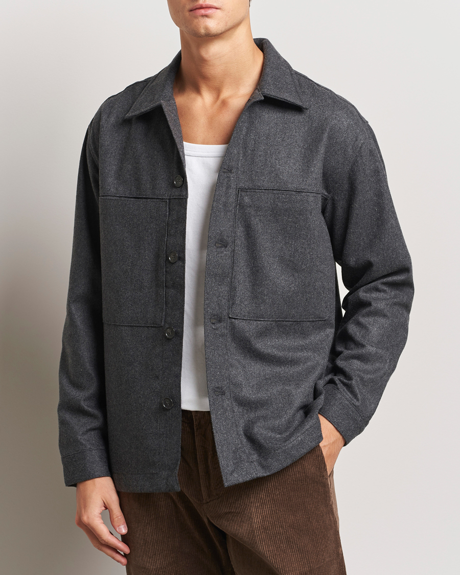 Herren |  | NN07 | Isak Wool Overshirt Grey Melange