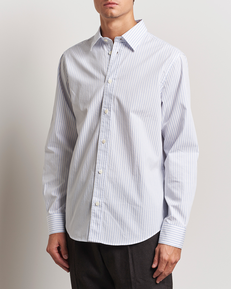 Herren |  | NN07 | Colby Poplin Striped Shirt White/Blue