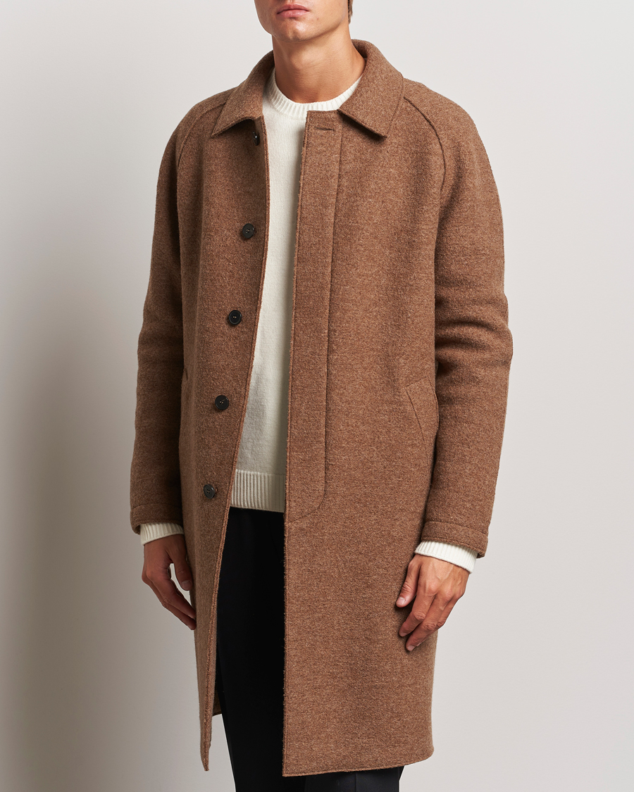 Herren | Business & Beyond - Casual | Harris Wharf London | Boiled Wool Raglan Coat Caramel Melange