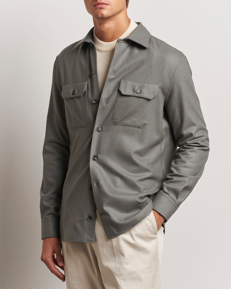 Herren | An overshirt occasion | Brunello Cucinelli | Double Pocket Overshirt Olive