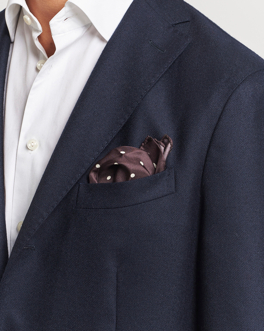 Herren | Einstecktücher | Morris | Dot Pocket Square Brown