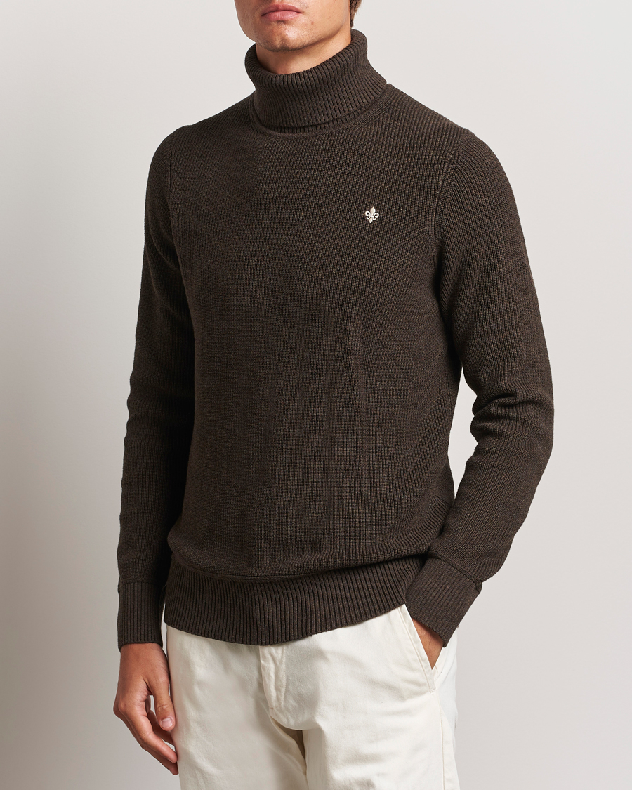 Herren | Business & Beyond - Casual | Morris | Bernard Cotton Rollneck Brown