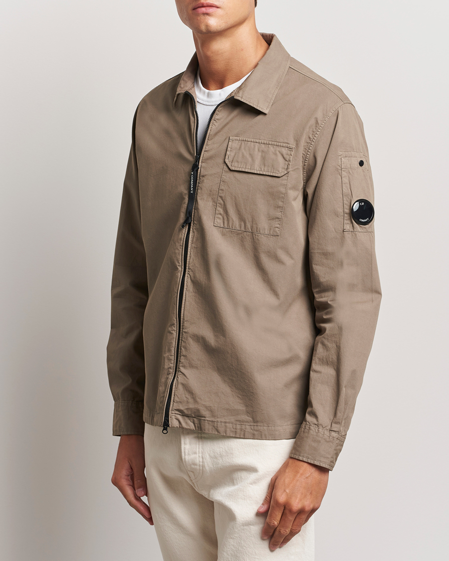 Herren | Overshirts | C.P. Company | Organic Cotton Gabardine Zip Overshirt Taupe