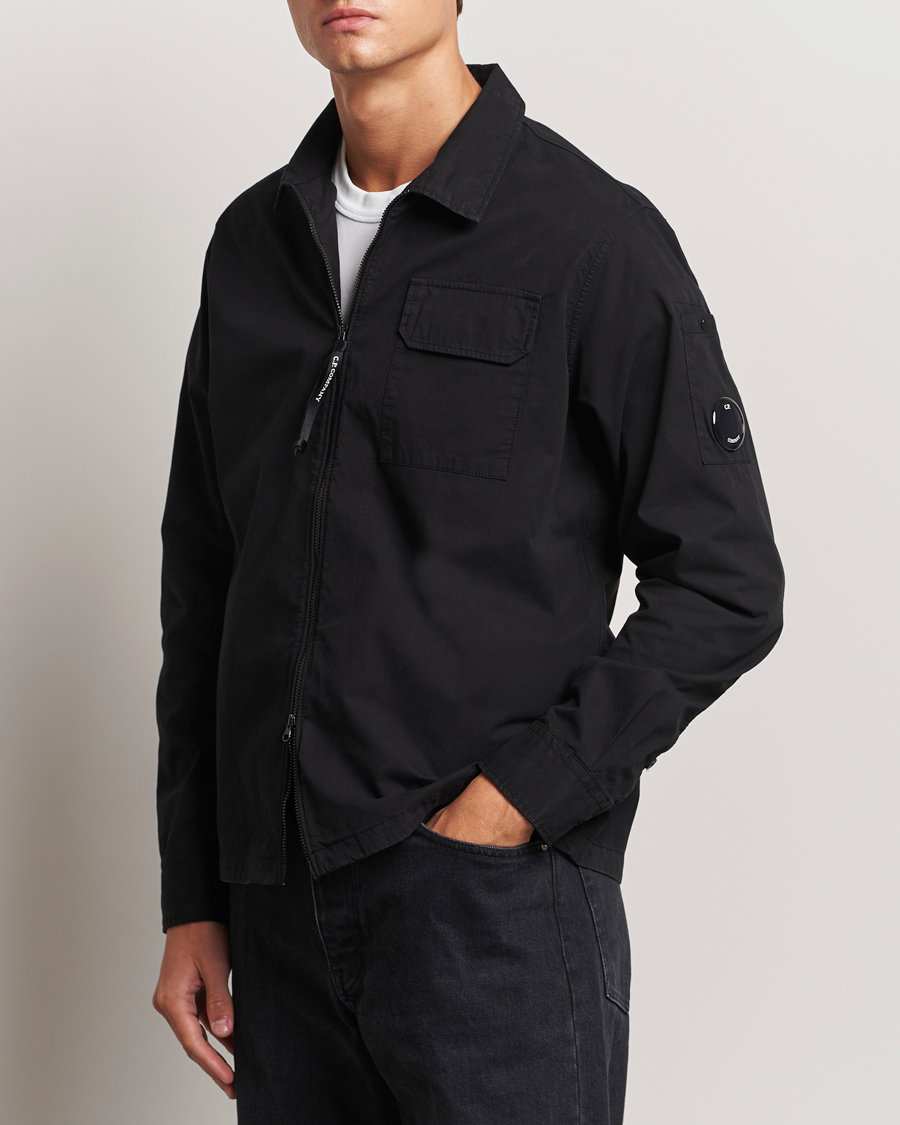 Herren | Hemden | C.P. Company | Organic Cotton Gabardine Zip Overshirt Black