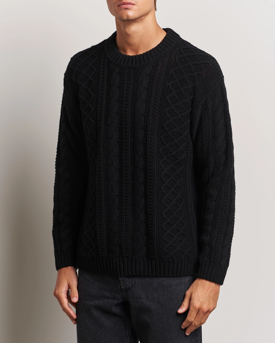 Herren |  | C.P. Company | Heavy Knitted Lambswool Crewneck Black