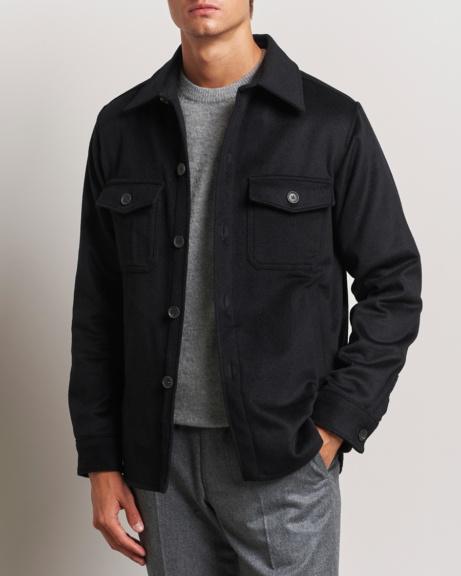 Herren |  | Oscar Jacobson | Maverick Wool/Cashmere Shirt Jacket Black