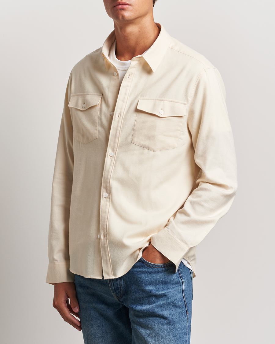 Herren | FRAME | FRAME | Double Pocket Wool Blend Shirt Off White
