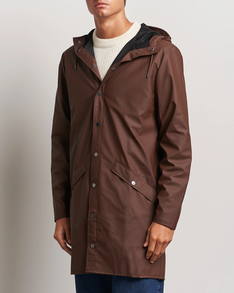 Herren | Stylisch im Regen | RAINS | Long Jacket Frame Brown