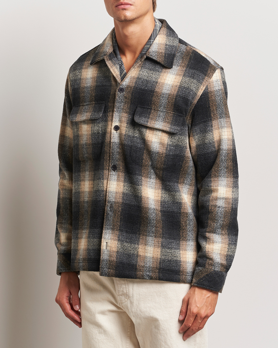 Herren | An overshirt occasion | Samsøe Samsøe | Castor Checked Overshirt Petrified Brown