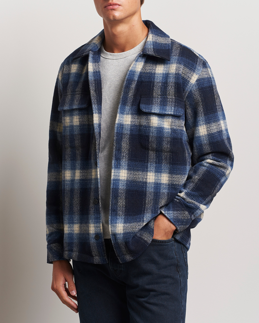 Herren | An overshirt occasion | Samsøe Samsøe | Castor Checked Overshirt True Navy