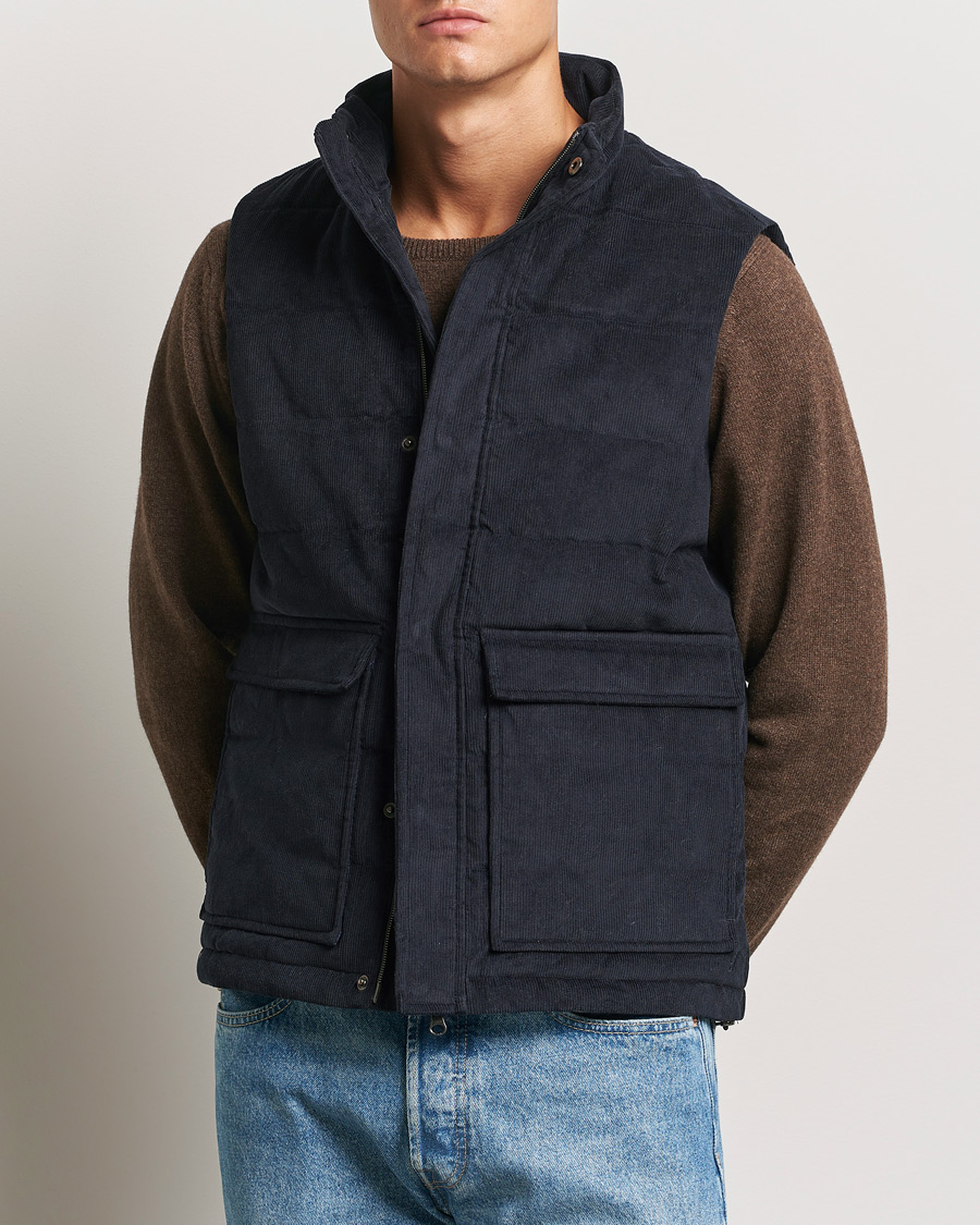 Herren |  | Stenströms | Pocket Corduroy Vest Navy