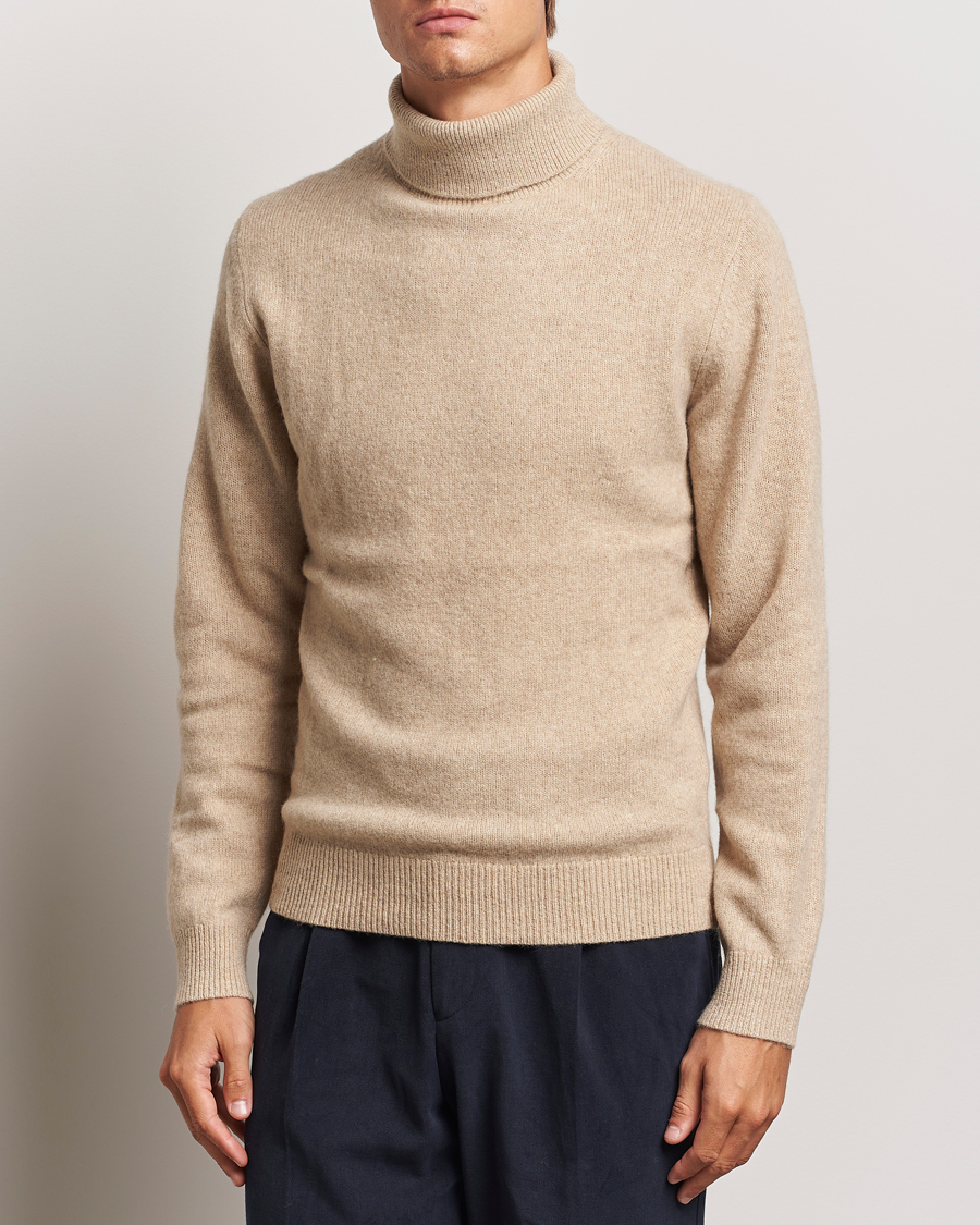 Herren |  | Stenströms | Knitted Yak/Merino Rollneck Beige