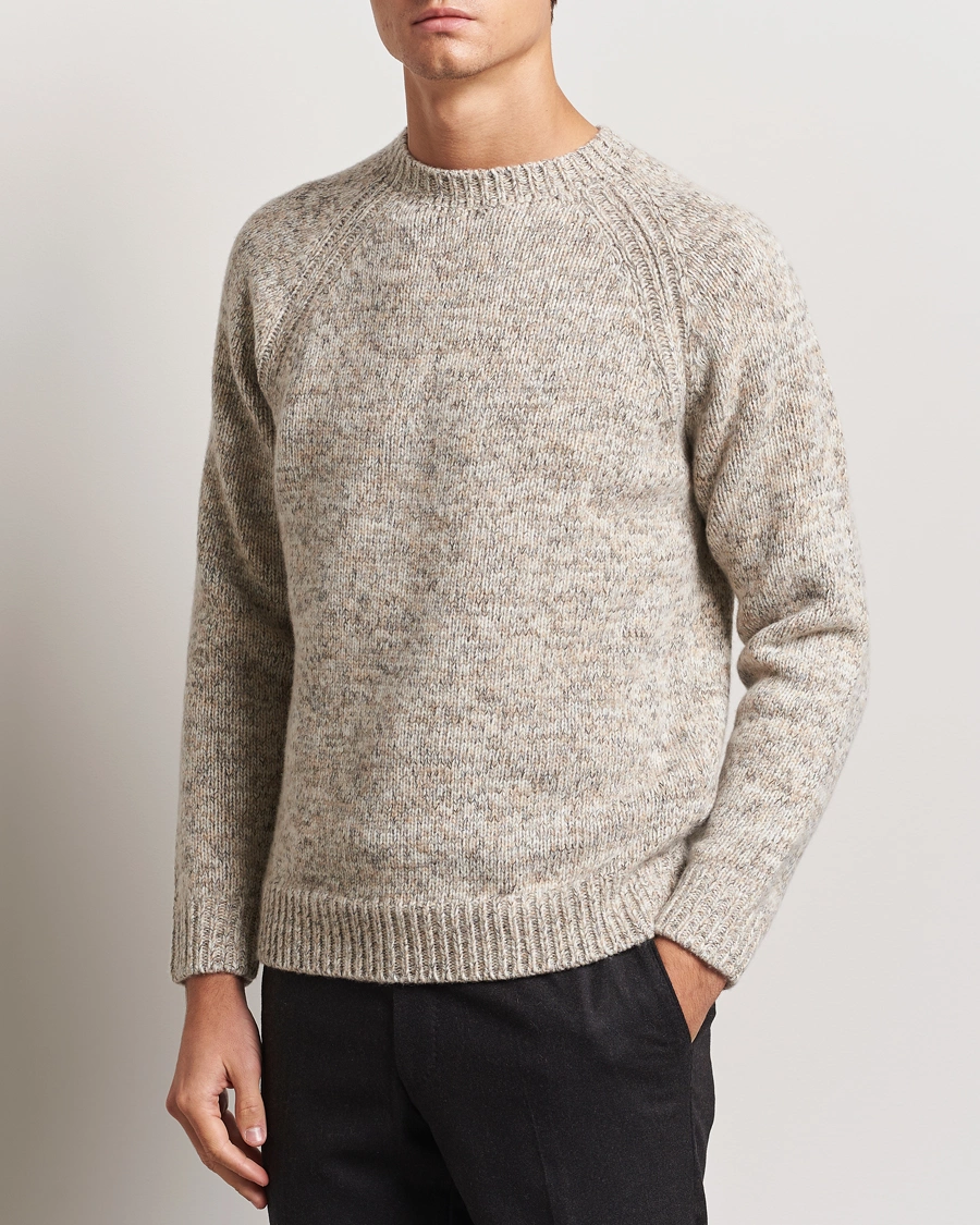 Herren |  | Stenströms | Chunky Knitted Merino Sweater Beige