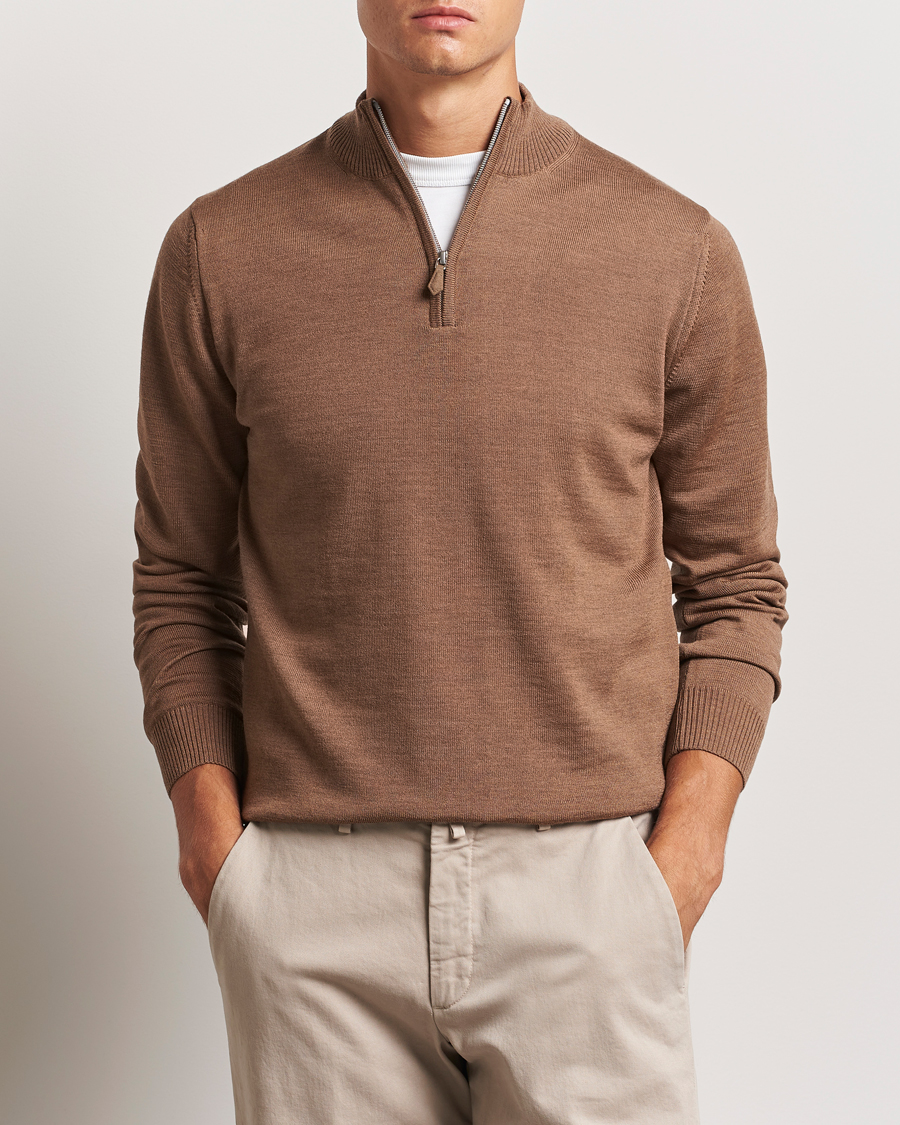 Herren |  | Stenströms | Merino Half Zip Brown