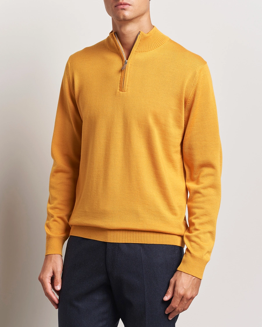 Herren |  | Stenströms | Merino Half Zip Yellow