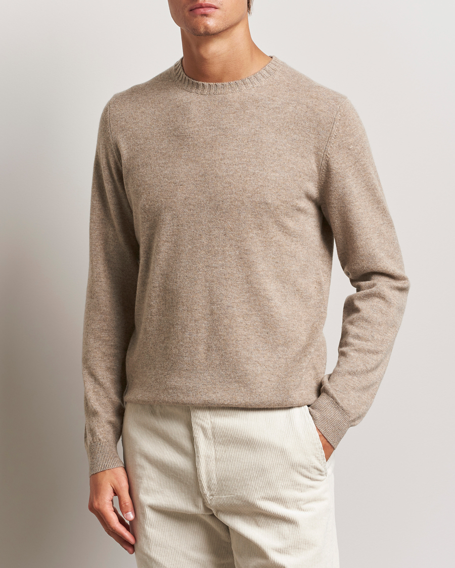 Herren | Kaschmirpullover | Stenströms | Cashmere Crewneck Beige