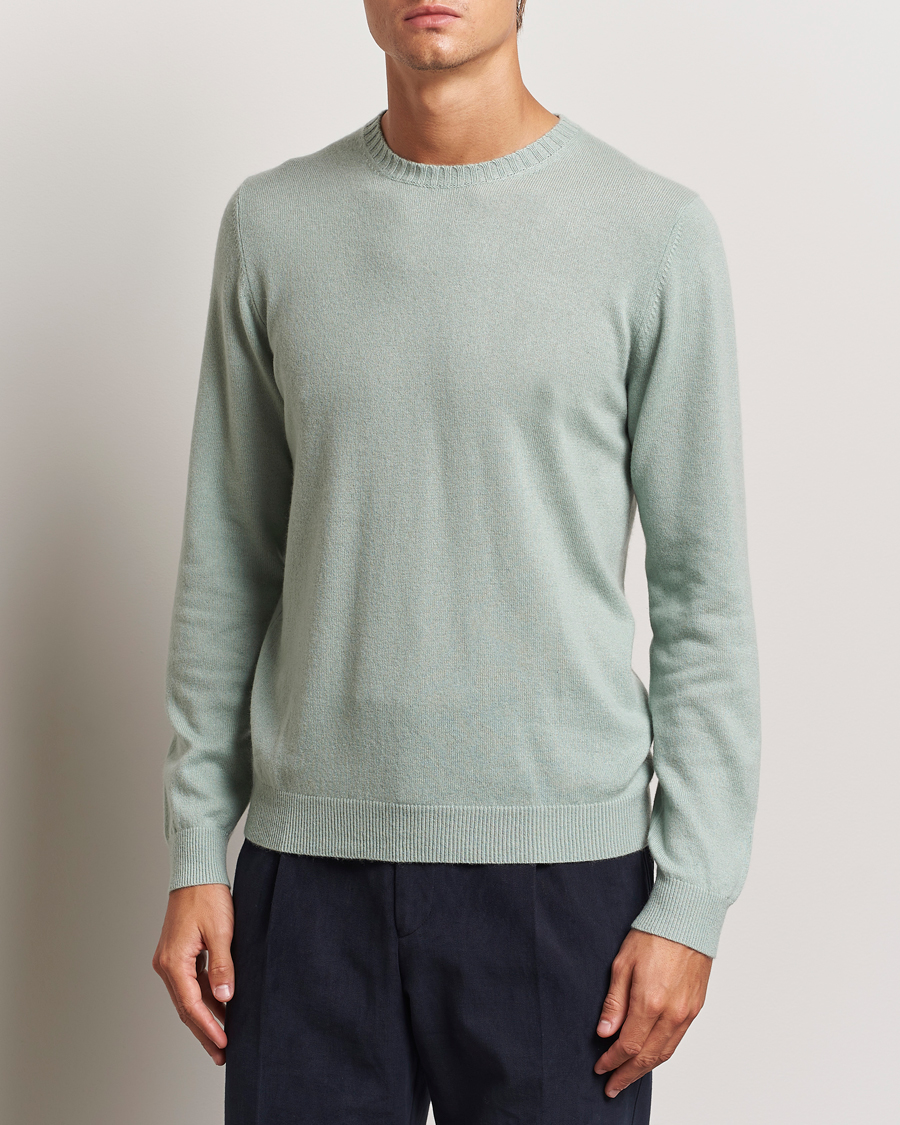 Herren | Kaschmirpullover | Stenströms | Cashmere Crewneck Light Green