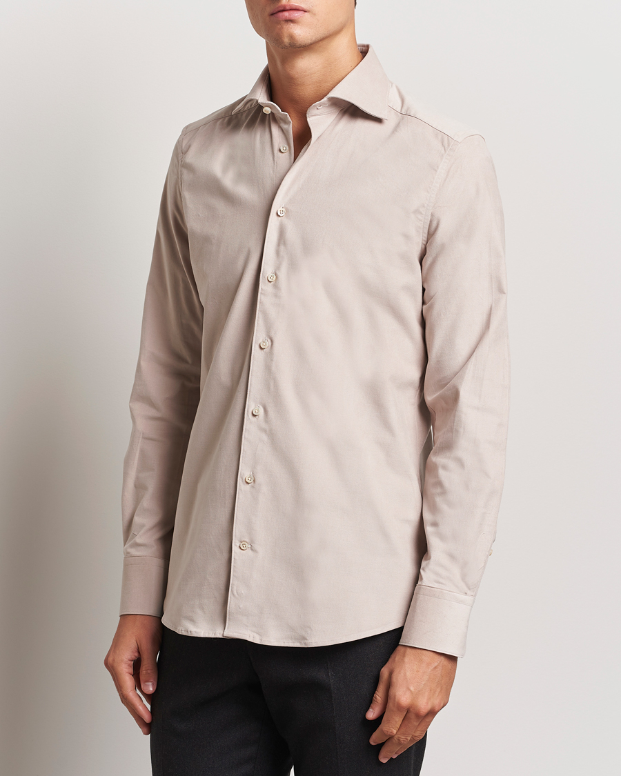 Herren |  | Stenströms | 1899 Velvet Baby Corduroy Shirt Beige