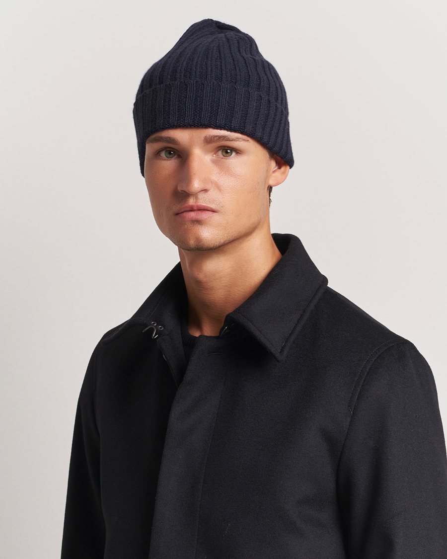 Herren | Mützen | Stenströms | Ribbed Cotton/Cashmere Hat Navy