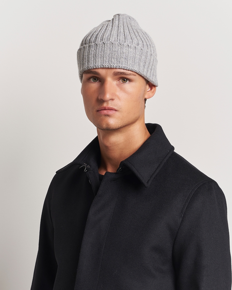 Herren |  | Stenströms | Ribbed Cotton/Cashmere Hat Grey