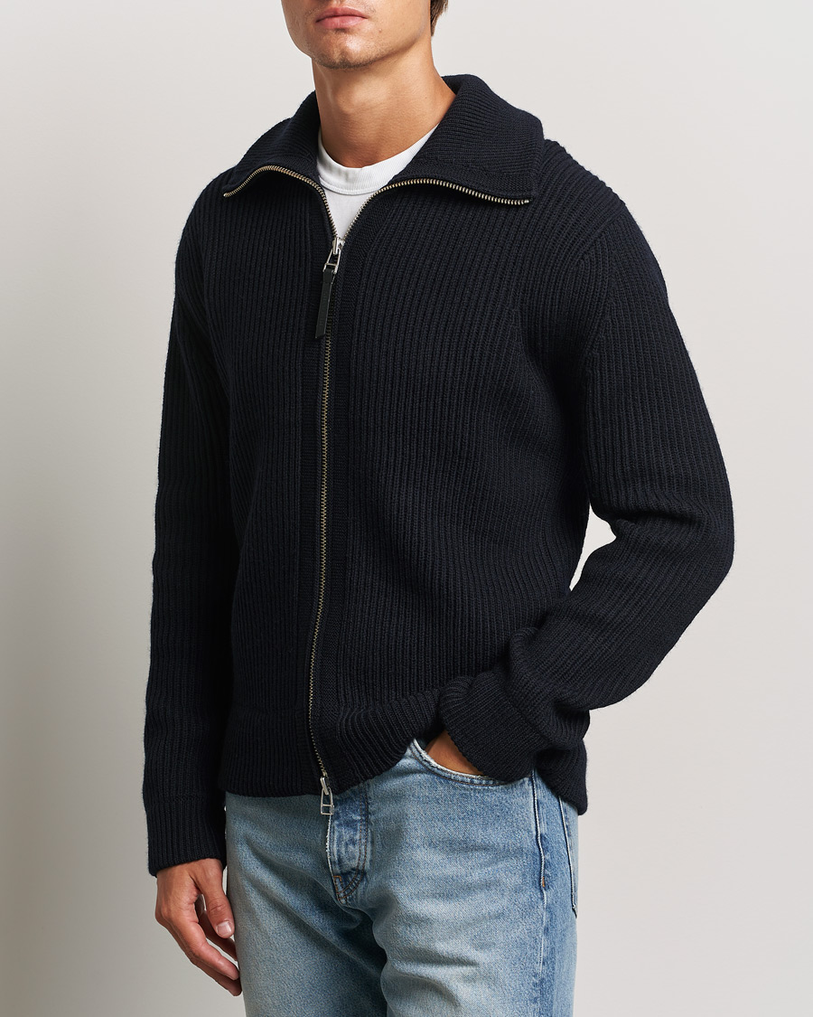 Herren |  | Tiger of Sweden | Niall Heavy Knitted Full Zip Light Ink