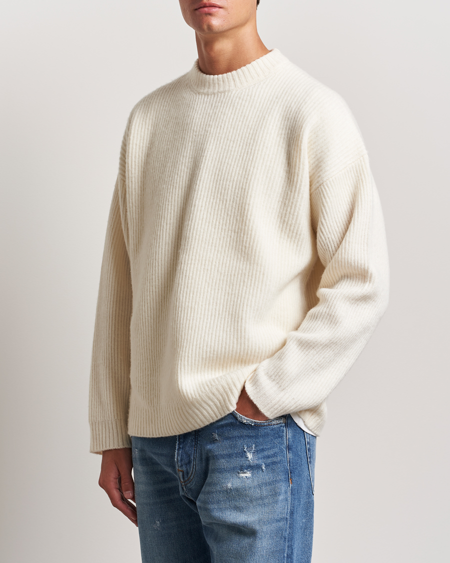 Herren |  | Golden Goose | Brushed Rib Wool Sweater Heritage White