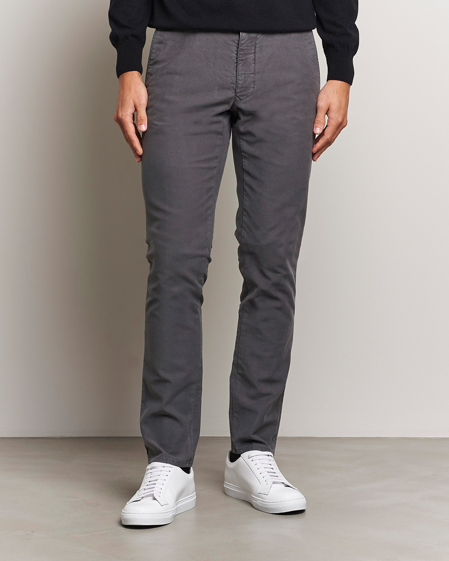 Herren |  | Incotex | Slim Fit Garment Dyed Slacks Dark Grey