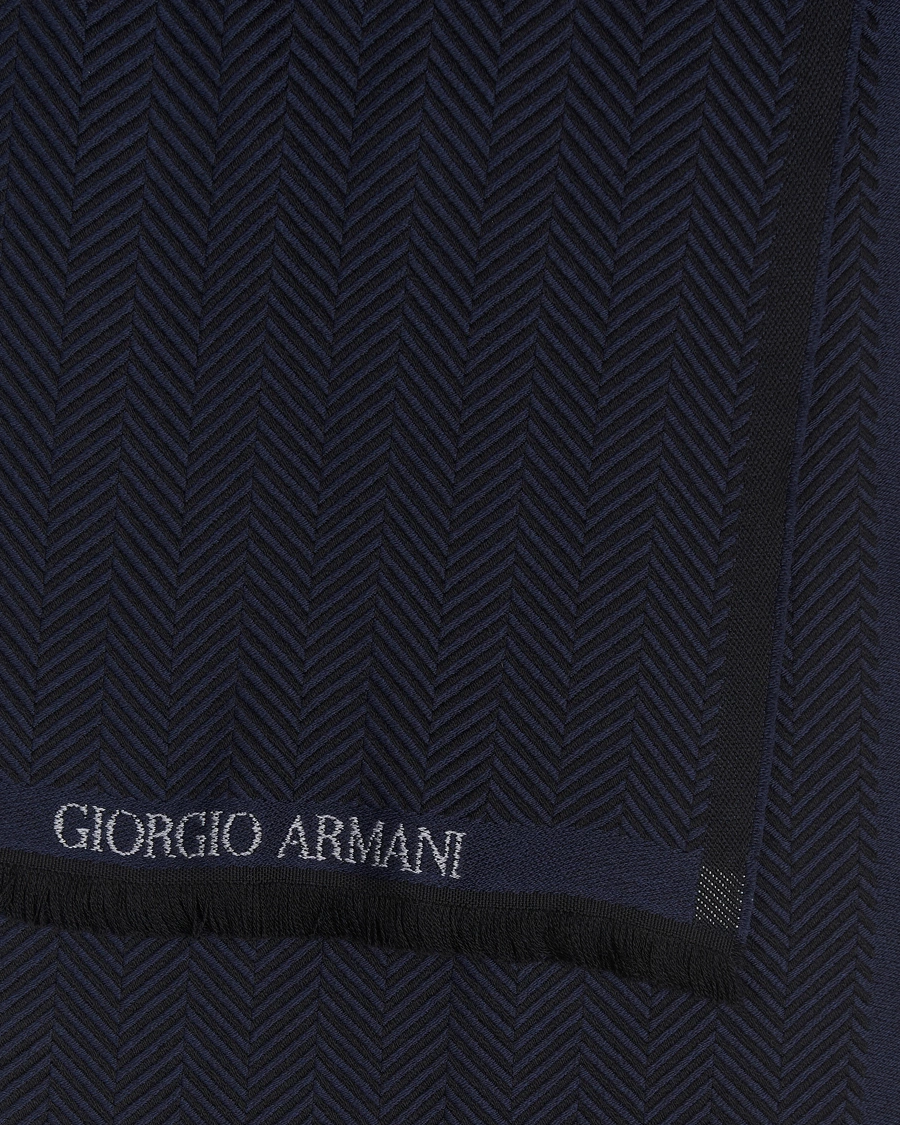 Herren |  | Giorgio Armani | Wool Chevron Scarf Navy