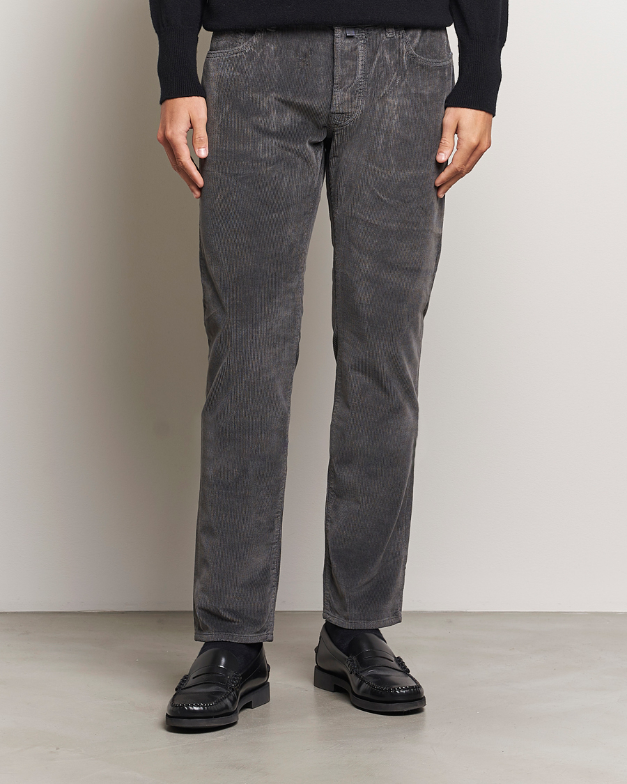 Herren |  | Jacob Cohën | Bard 5-Pocket Medium Corduroy Trousers Grey