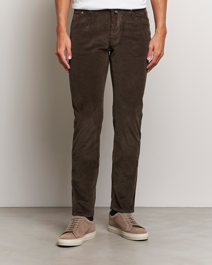 Herren |  | Jacob Cohën | Bard 5-Pocket Medium Corduroy Trousers Brown