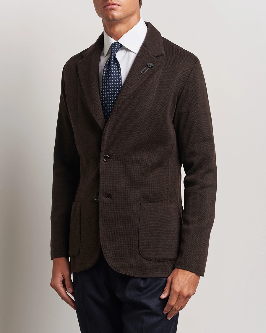 Herren | Kleidung | Lardini | Knitted Wool Blazer Brown