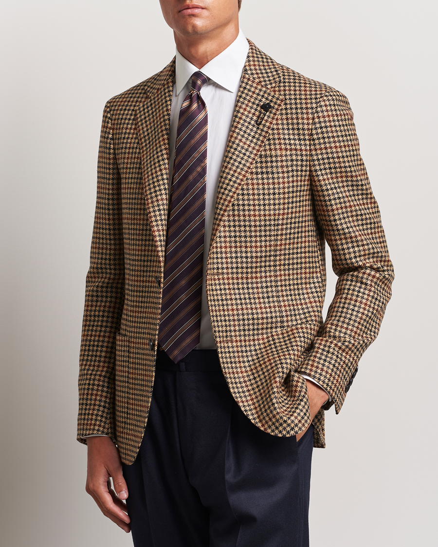 Herren |  | Lardini | Checked Wool/Cashmere Blazer Beige/Brown