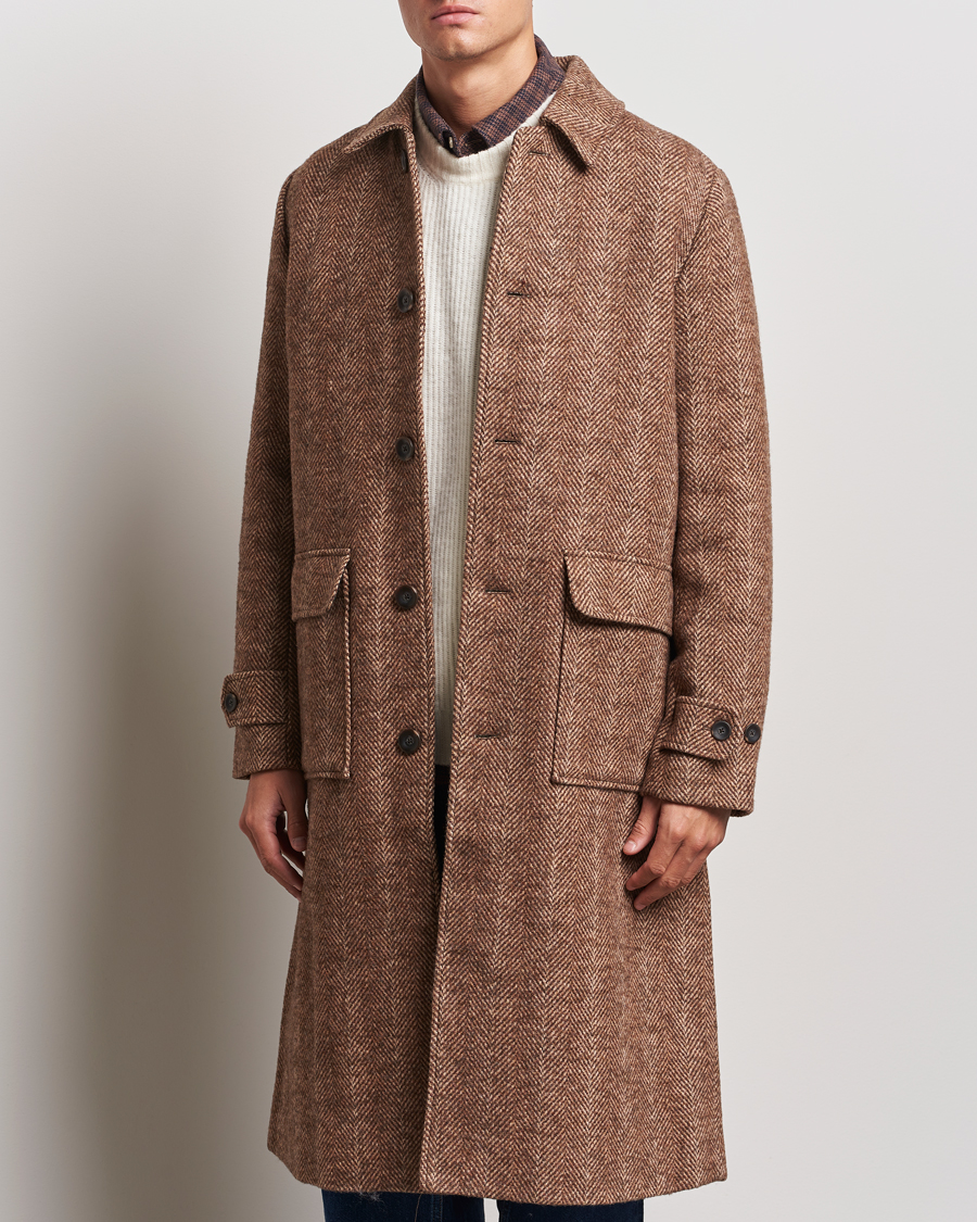 Herren |  | LES DEUX | Maximilian Herringbone Coat Coffe Brown