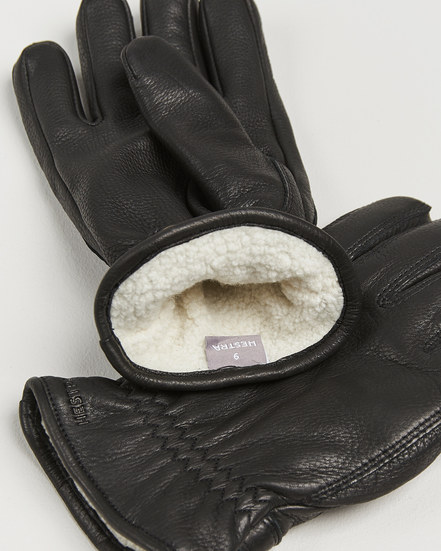 Herren |  | Hestra | Burensvik Deerskin Wool Pile Glove Black