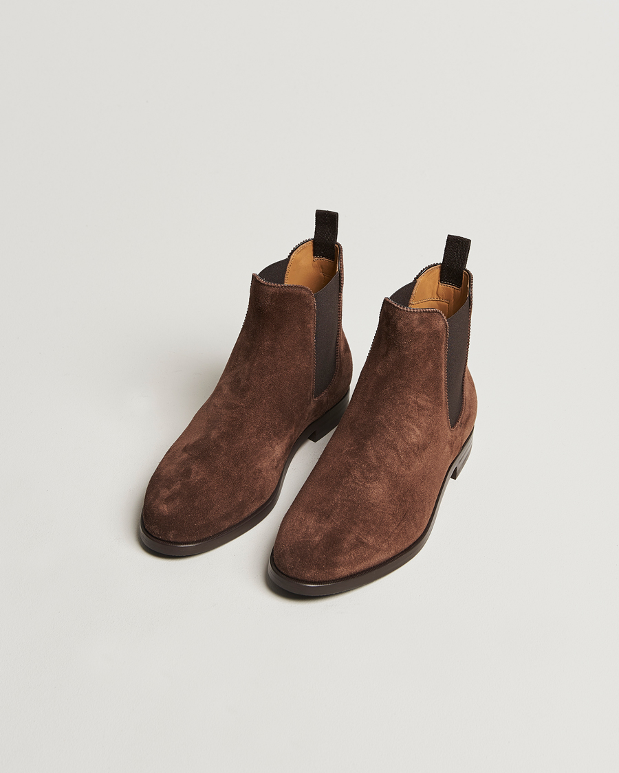 Herren | Winterschuhe | Ralph Lauren Purple Label | Chelsea Boots Dark Brown Suede