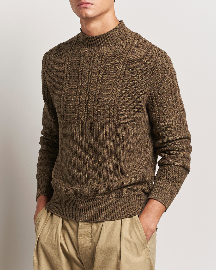 Herren |  | RRL | Mock Neck Pullover Olive Heather