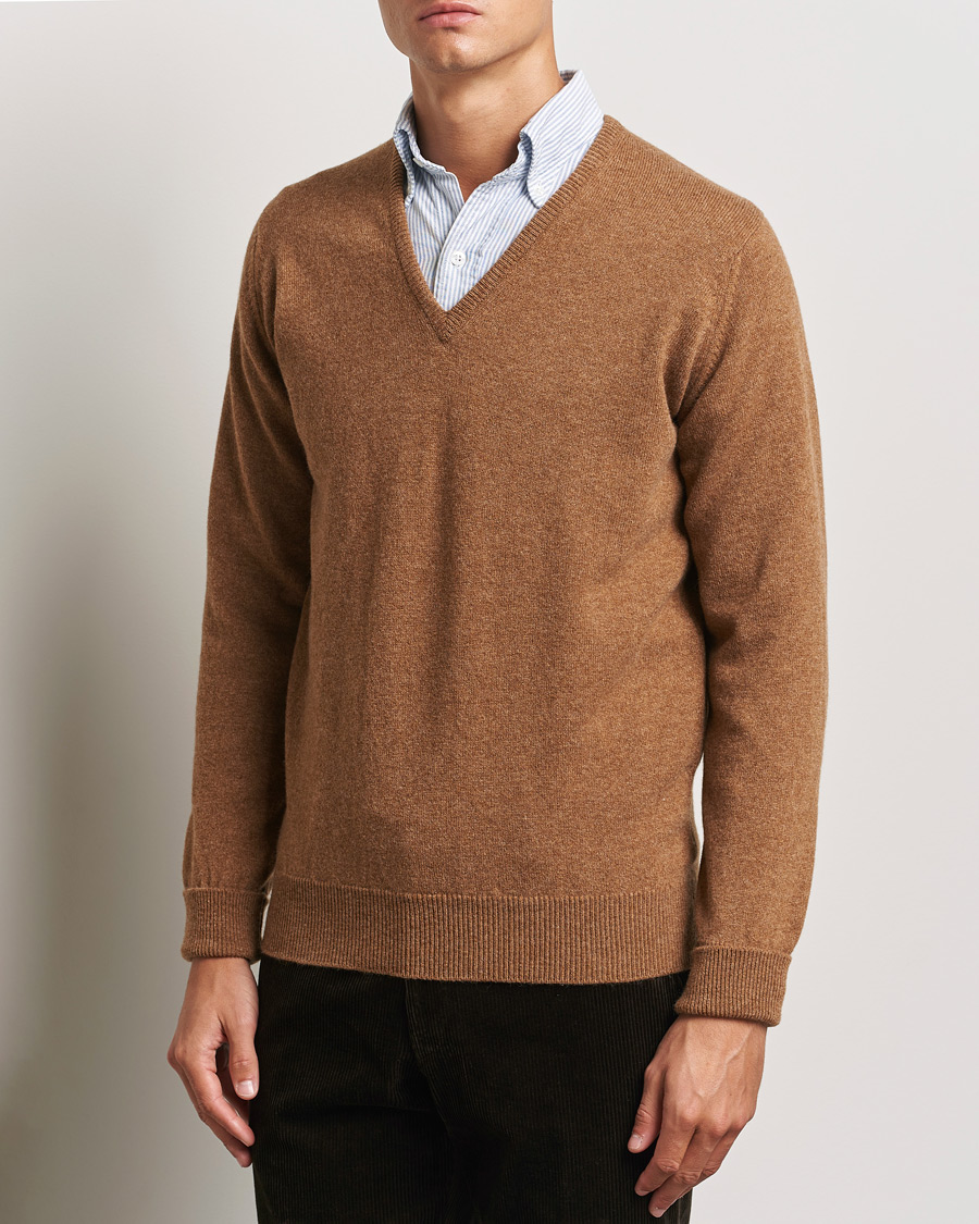 Herren | Kleidung | William Lockie | Rob Lambswool V-Neck Savannah