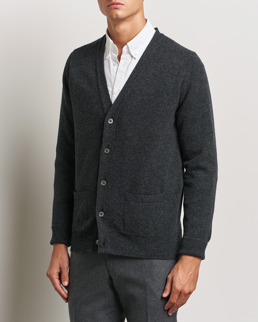 Herren |  | William Lockie | Rob Lambswool Cardigan Charcoal