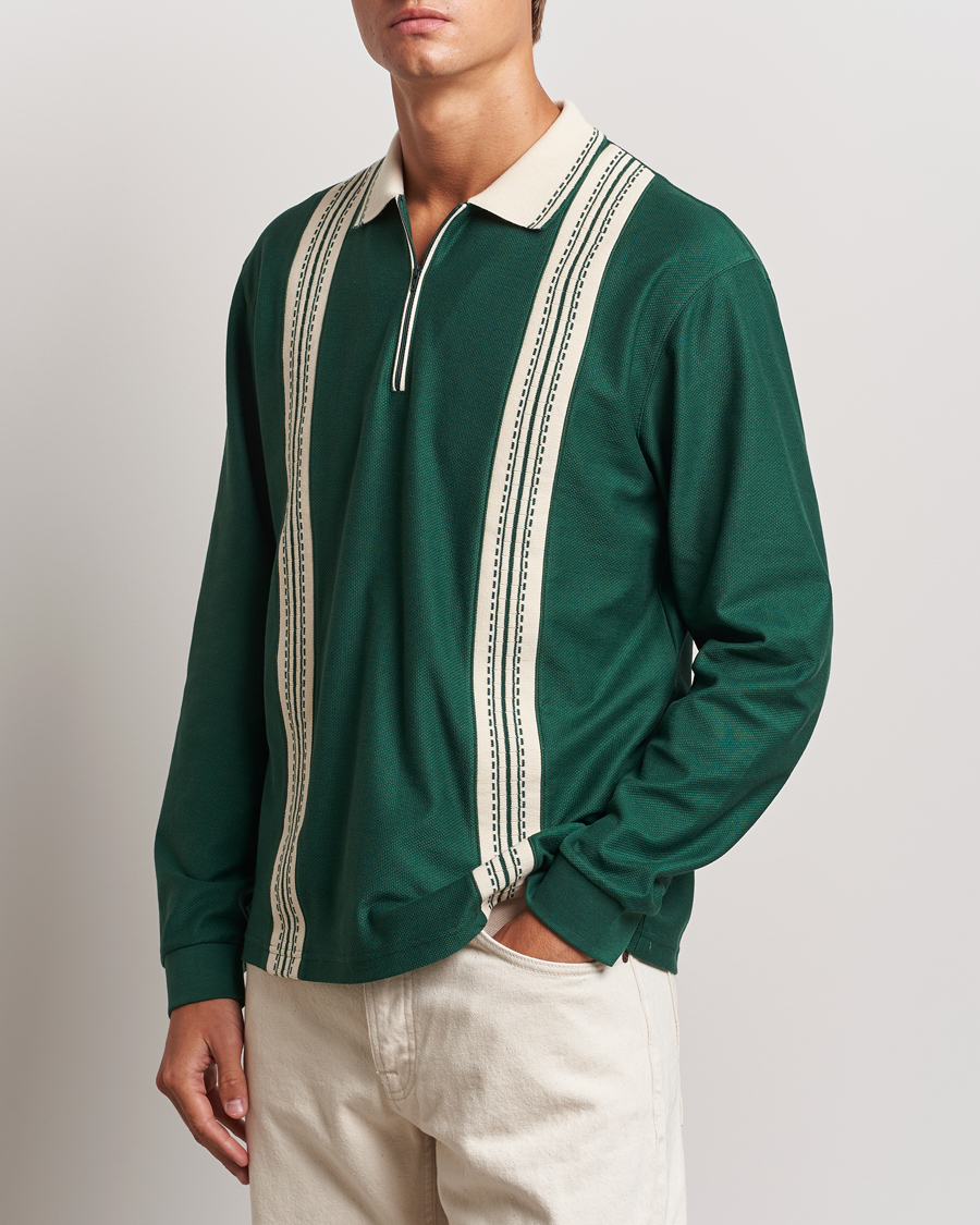 Herren |  | Palmes | Rio Long Sleeve Zip Polo Dark Green