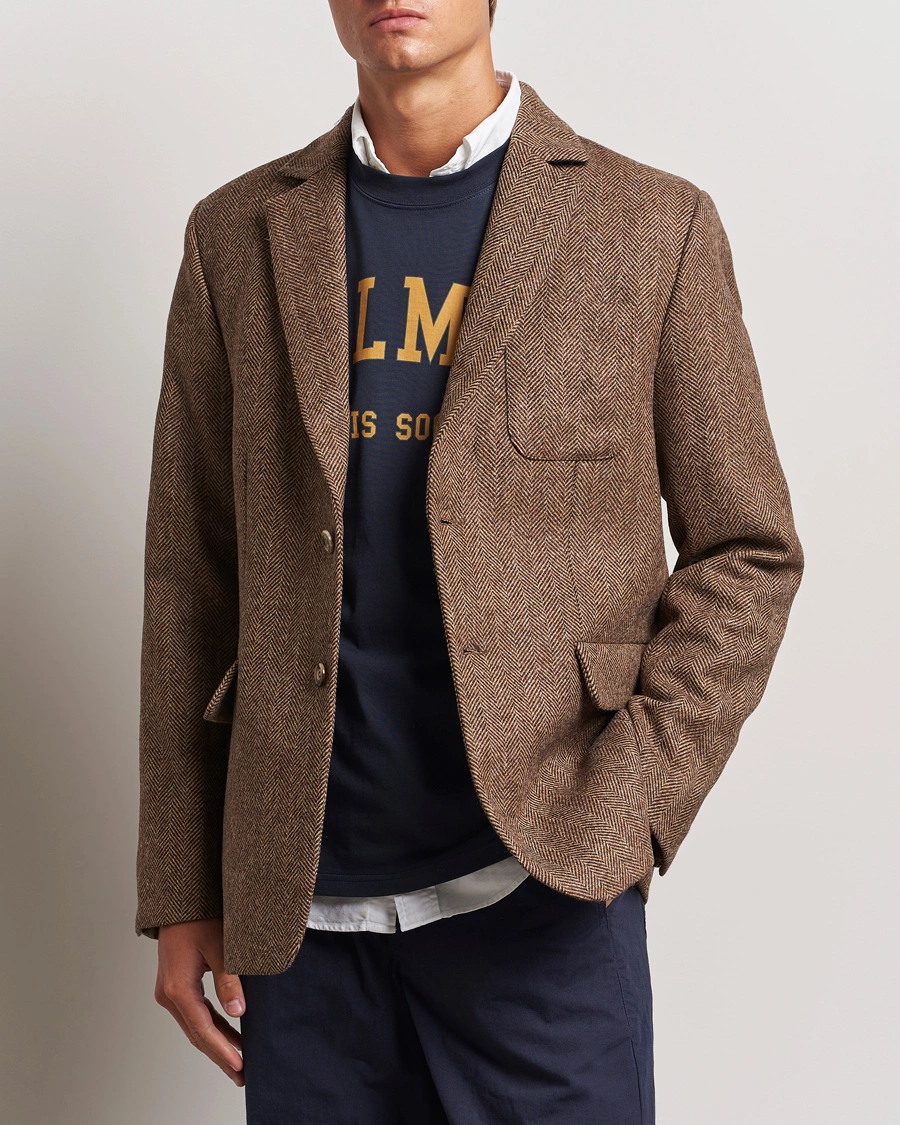 Herren |  | Palmes | Blaze Herringbone Wool Sport Coat Brown