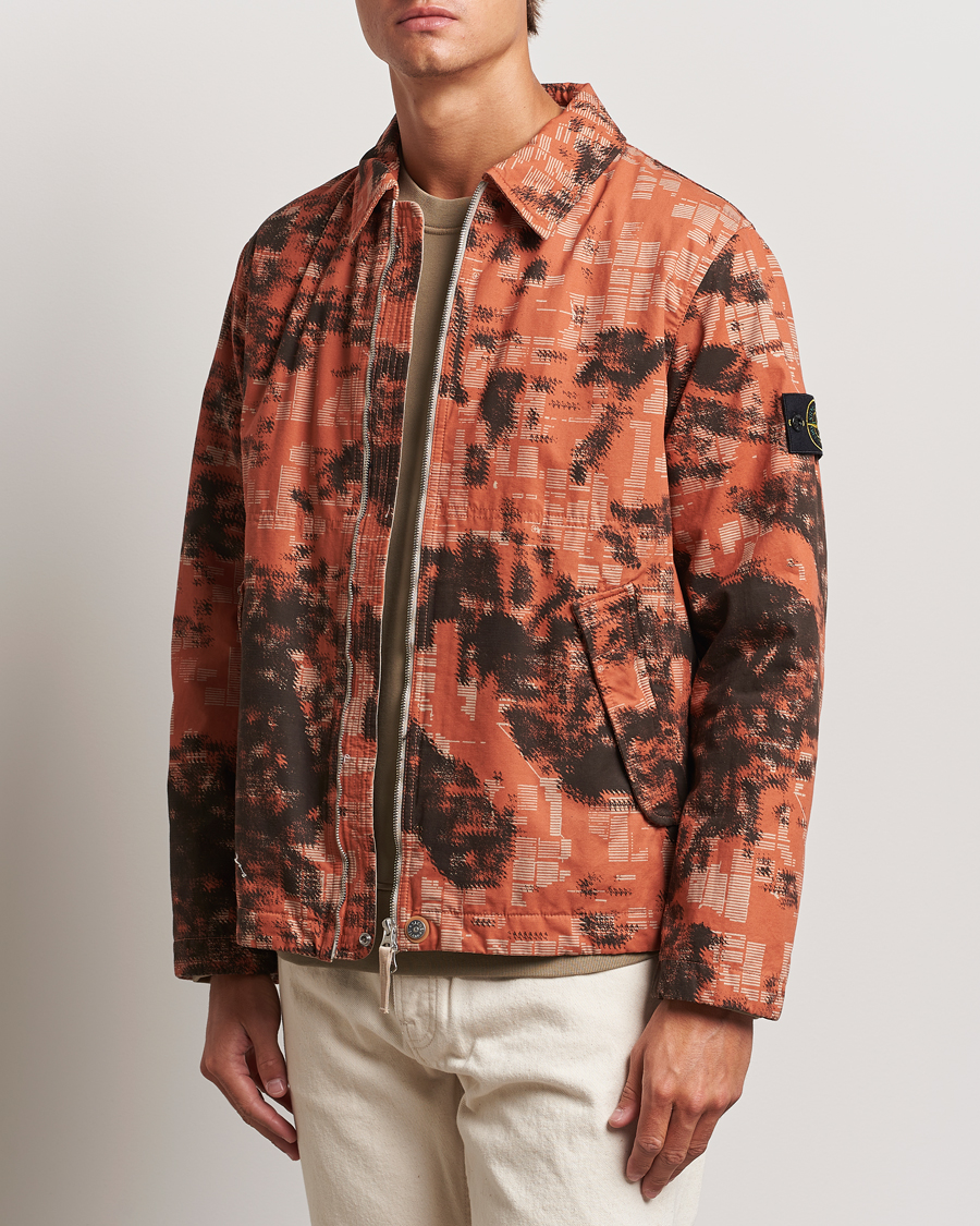 Herren | Übergangsjacken | Stone Island | David Light TC Garment Dyed Camo Jacket Orange