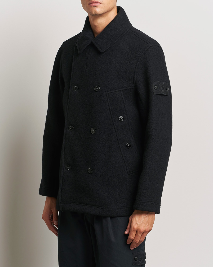 Herren |  | Stone Island | Ghost Wool/Cashmere Peacoat Black