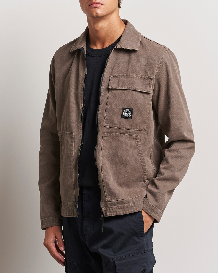 Herren | Hemdjacke | Stone Island | Panama Cotton Overshirt Walnut