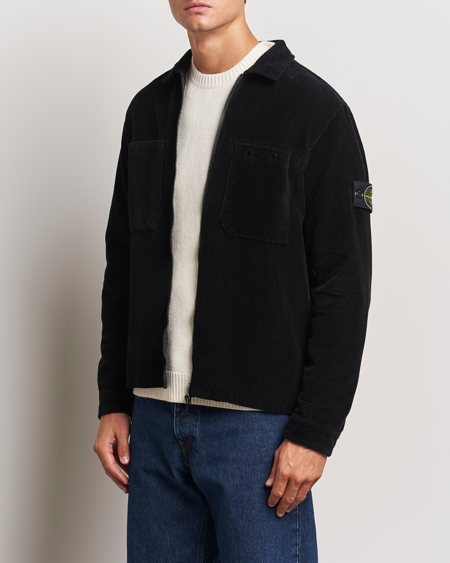 Herren | Freizeithemden | Stone Island | Garment Dyed Corduroy Overshirt Black